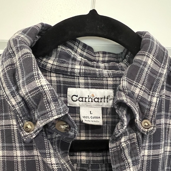 Carhartt Men's Plaid Weathered Fall 2009 Cotton Button Down / Large - Picture 4 of 10
